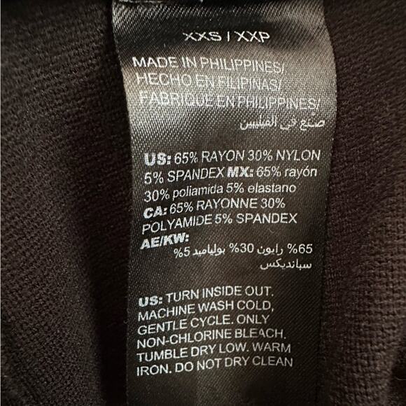 WHBM Black Pearl Ruched Ankle Leggings XXS Black Mobwife Feminine Girly Dainty - Picture 6 of 7